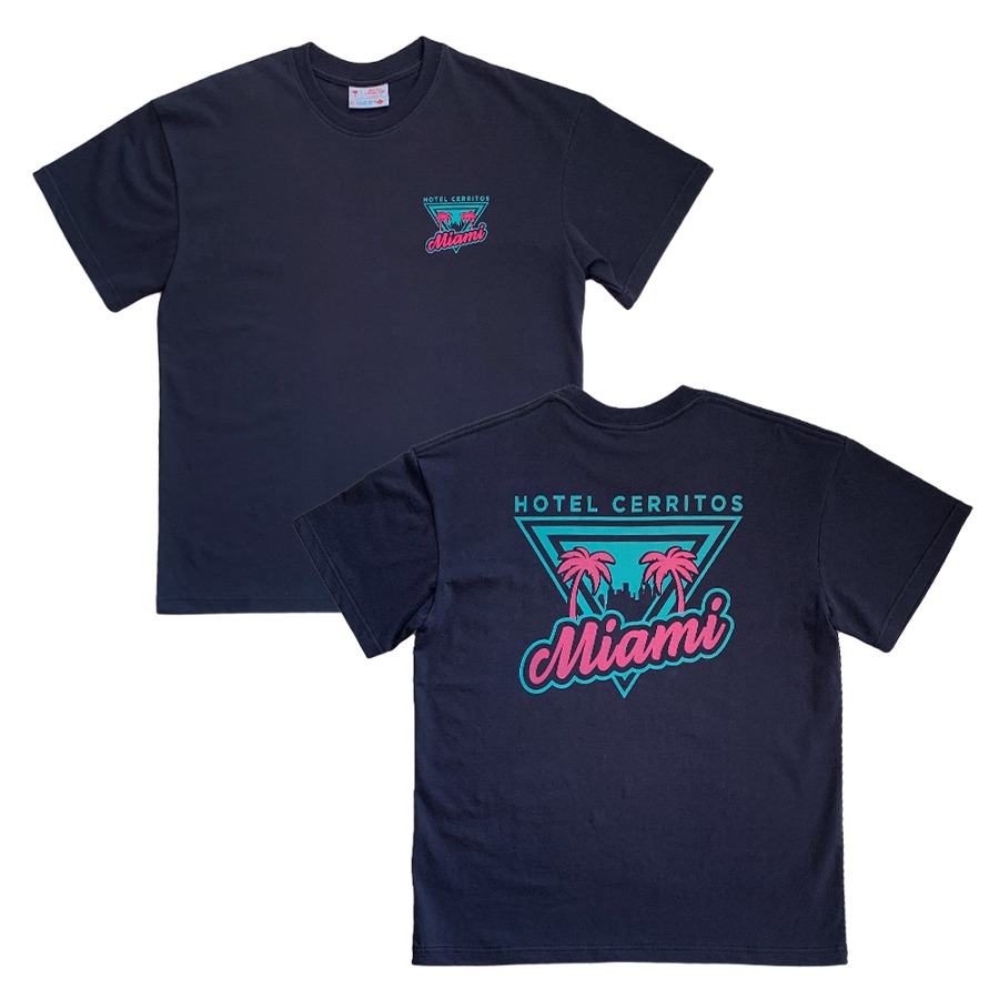 캐리마켓 -  [호텔세리토스] (성인) Miami PalmTree T-Shirt [Navy]