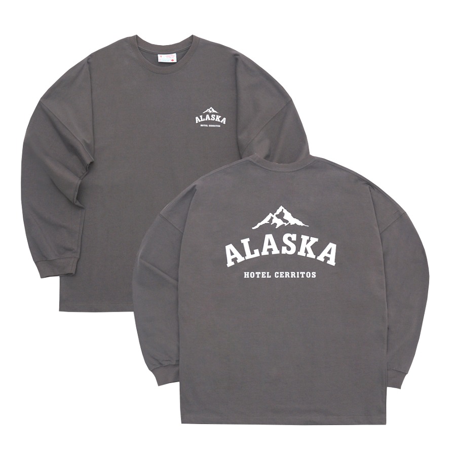 캐리마켓 -  [호텔세리토스] (성인) Alaska Mini Mountain Long Sleeve T-Shirt [Charcoal]