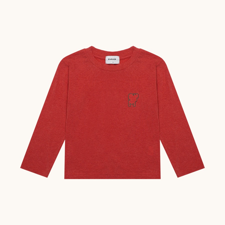 캐리마켓 -  [엔페이퍼] 심볼 라운드 컬러 티셔츠 (레드)