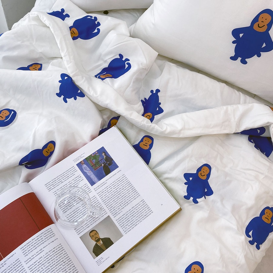 캐리마켓 -  [a.o.b] Gorilla blue summer comforter bedding