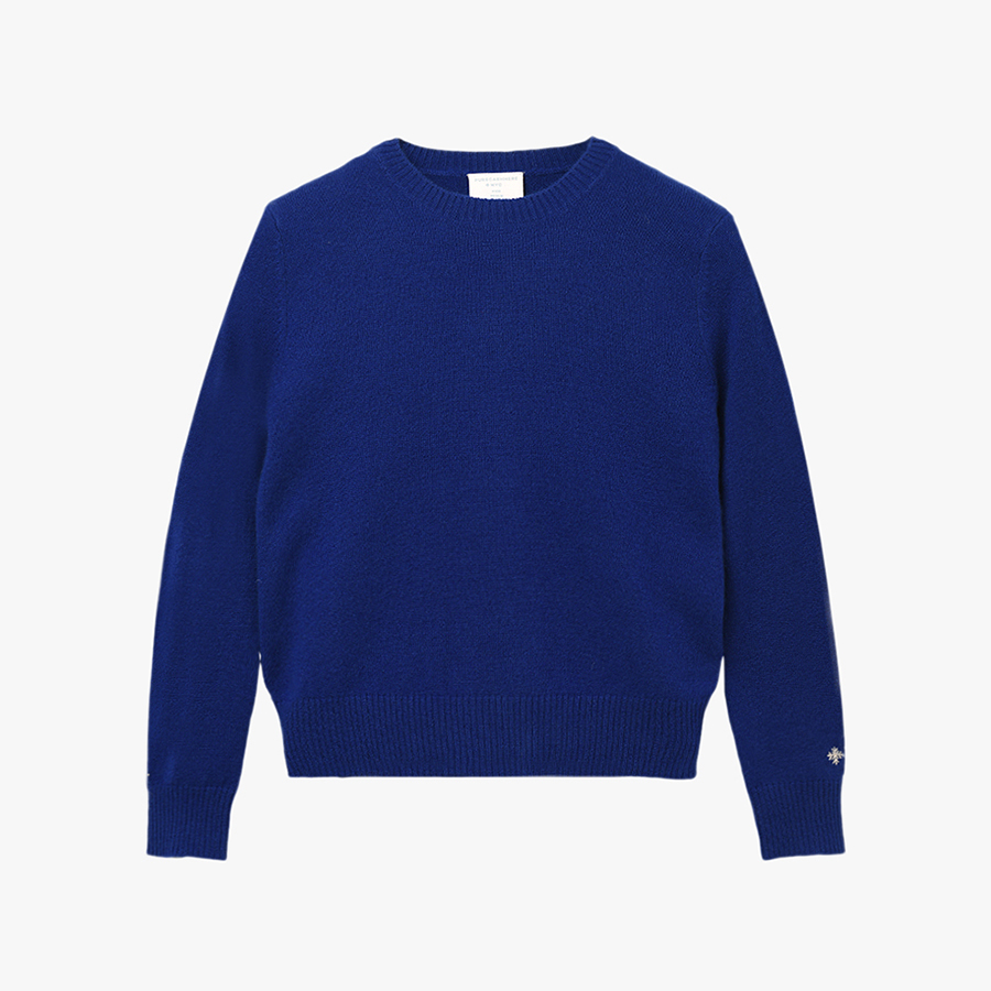 캐리마켓 -  [퓨어캐시미어] Kids Crew Neck Sweater Royal Blue