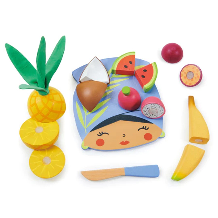 캐리마켓 -  [텐더리프] 알로하 열대 과일 도마 자르기 원목 주방 놀이 장난감 교구