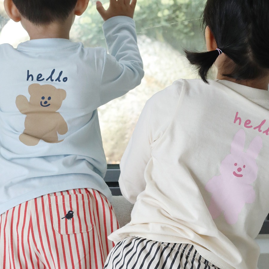 캐리마켓 -  [꼬까참새] 키즈 아동 긴팔 간절기 가을 상의 티셔츠 헬로우