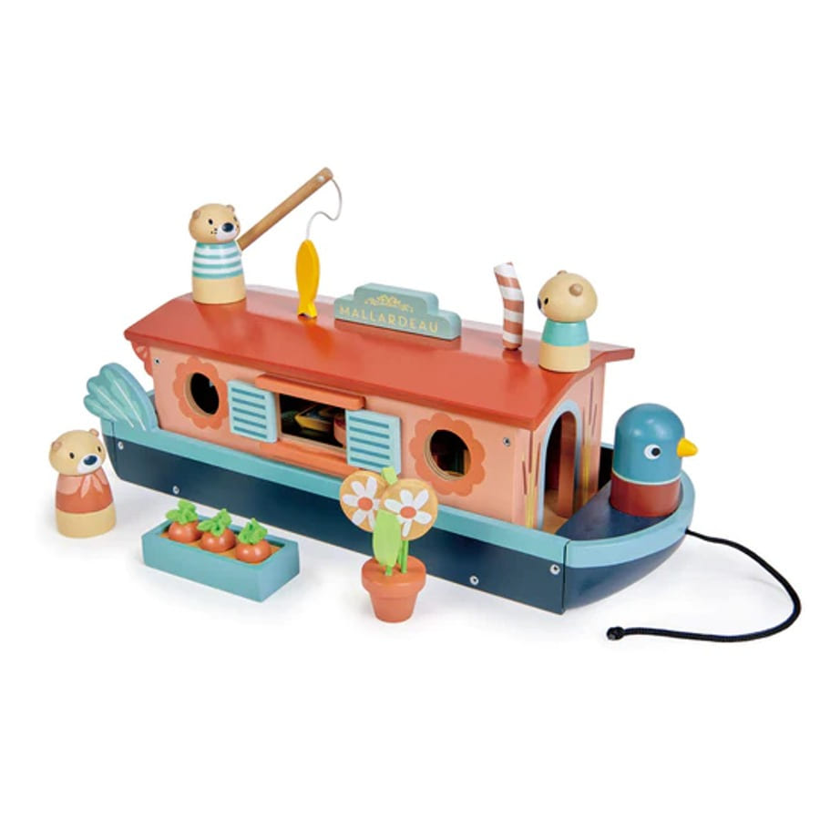 캐리마켓 -  [텐더리프] 수달 가족의 보트 돌 하우스 원목 교구 장난감 선물