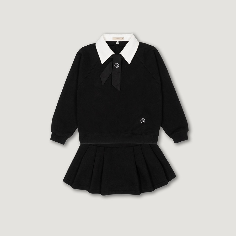 캐리마켓 -  [아이보리스튜디오] (KIDS) 3ways Sweatshirt set up_Skirt_Black