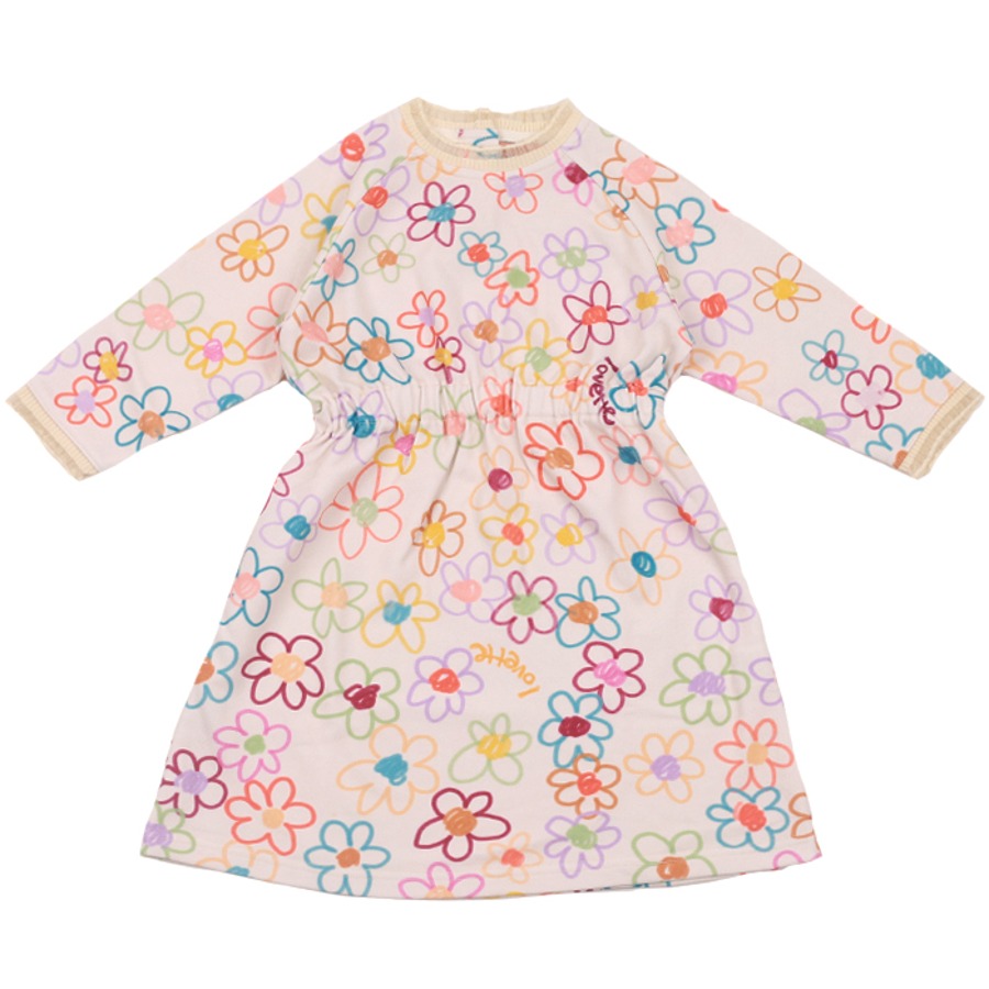 캐리마켓 -  [러브에뜨] Ivory Rainbow Flower Frill Dress