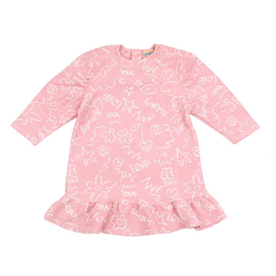 캐리마켓 -  [러브에뜨] Pink LOVETTE Drawing Printed Terry Dress