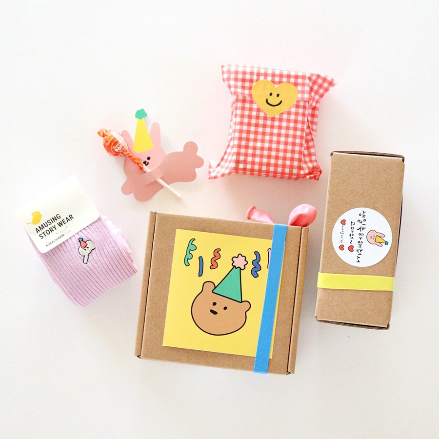 캐리마켓 -  [꼬까참새] 양말구디백 어린이집답례품 영어유치원 생일선물 네모