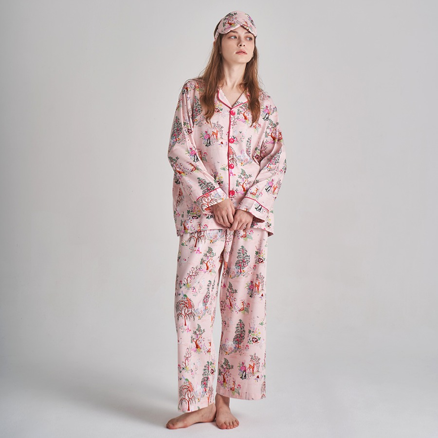 캐리마켓 -  [이루시다] 모달 판타지가든 패턴 긴팔 상하세트 잠옷