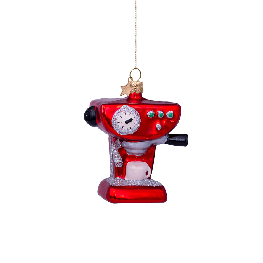 캐리마켓 -  [본델스] Ornament glass red coffee machine H9cm