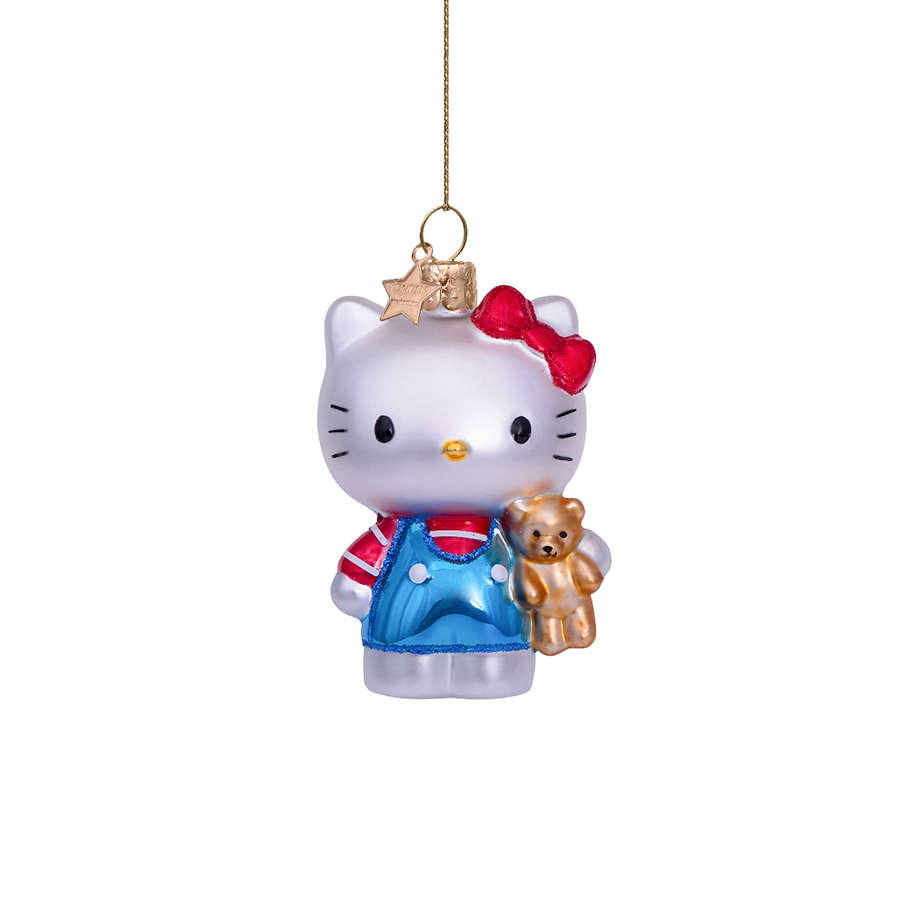 캐리마켓 -  [본델스] Ornament glass Hello Kitty blue w/bear H9cm w/box