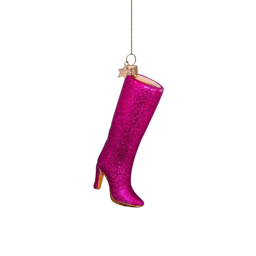 캐리마켓 -  [본델스] Ornament glass raspberry pink allover glitter boot H11.5cm