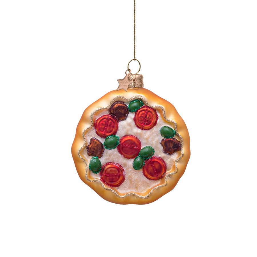캐리마켓 -  [본델스] Ornament glass multi colored pizza H8cm