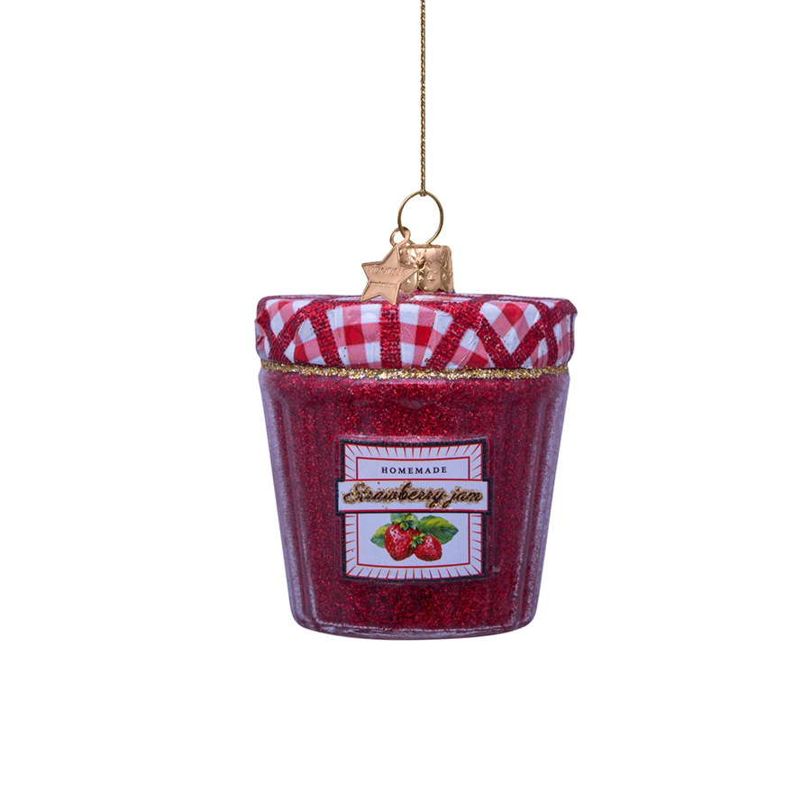 캐리마켓 -  [본델스] Ornament glass red strawberry jam jar H7cm
