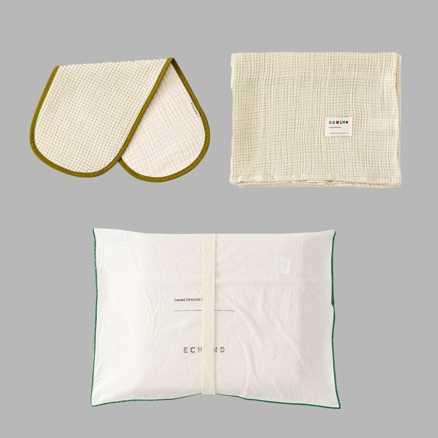 캐리마켓 -  [에콘드] Balloon Gauze Blanket_Khaki + Burp cloth_Olive Gift set