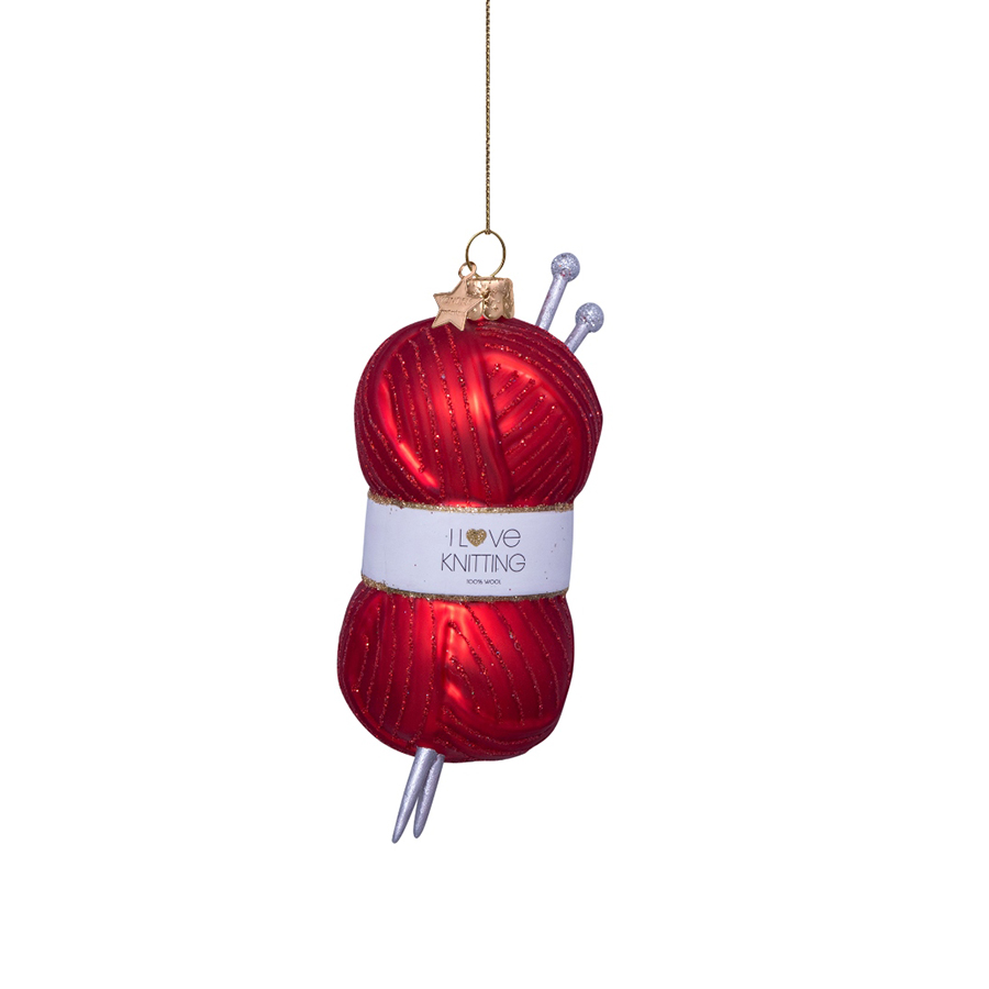 캐리마켓 -  [본델스] Ornament glass red knitting yarn H11.5cm