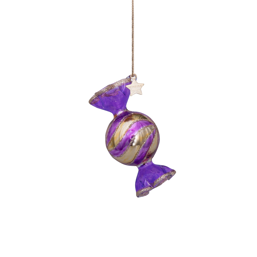 캐리마켓 -  [본델스] Ornament glass purple transparant bauble candy H7cm