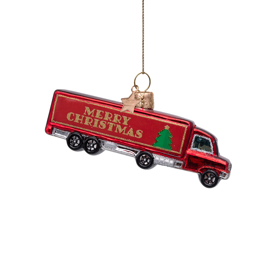 캐리마켓 -  [본델스] Ornament glass red truck w/merry christmas H5cm