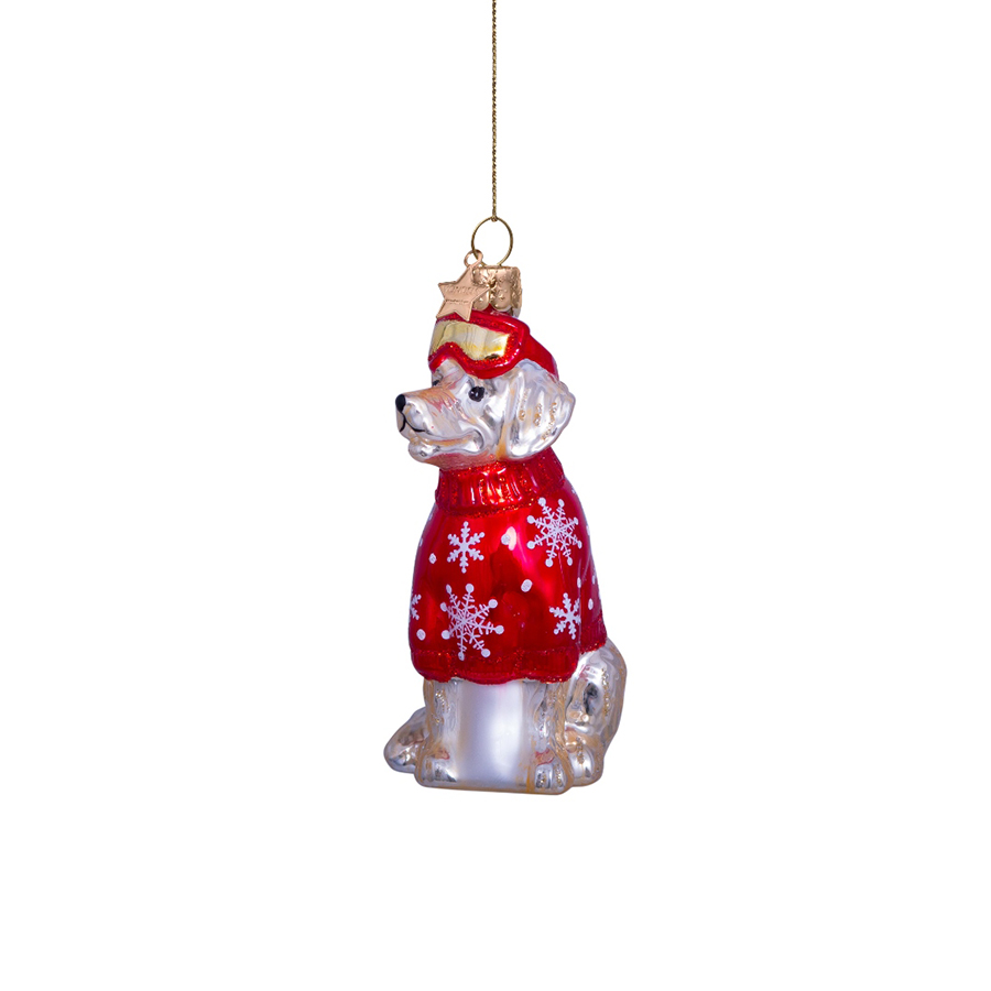 캐리마켓 -  [본델스] Ornament glass blond golden retriever w/red ski outfit H9.5cm