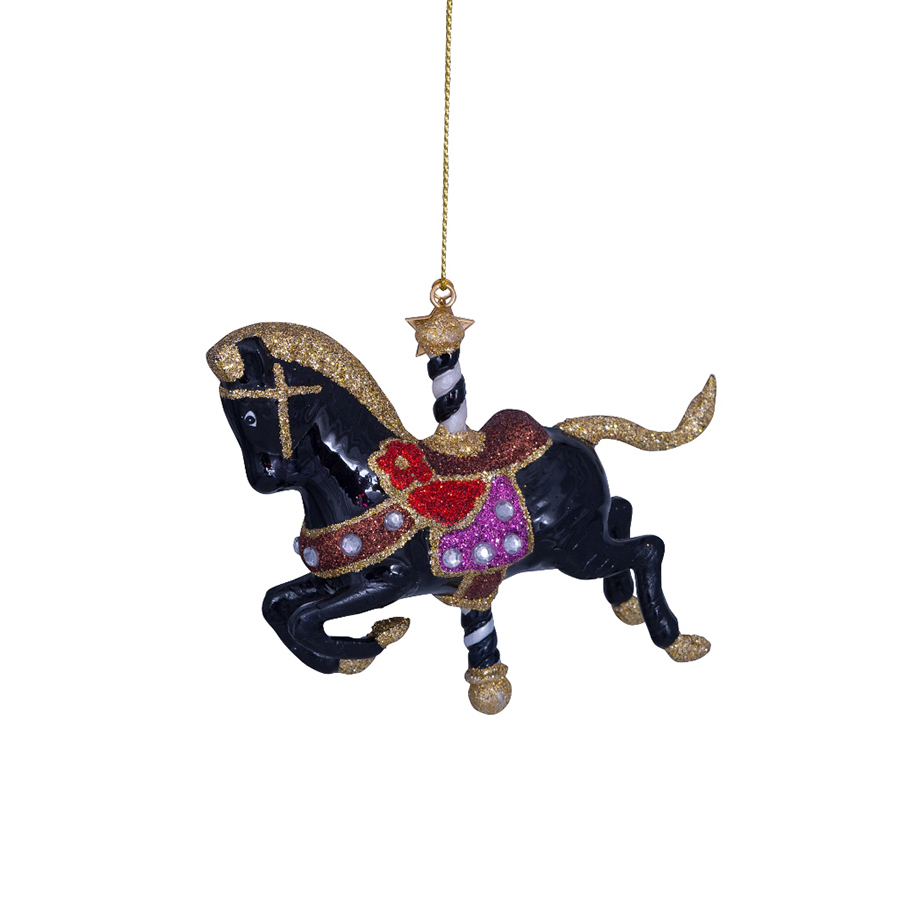 캐리마켓 -  [본델스] Ornament glass black carousel horse H9cm