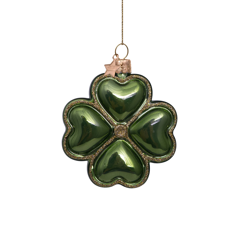 캐리마켓 -  [본델스] Ornament glass green opal clover H8cm