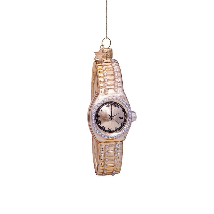 캐리마켓 -  [본델스] Ornament glass gold watch w/diamonds H10cm