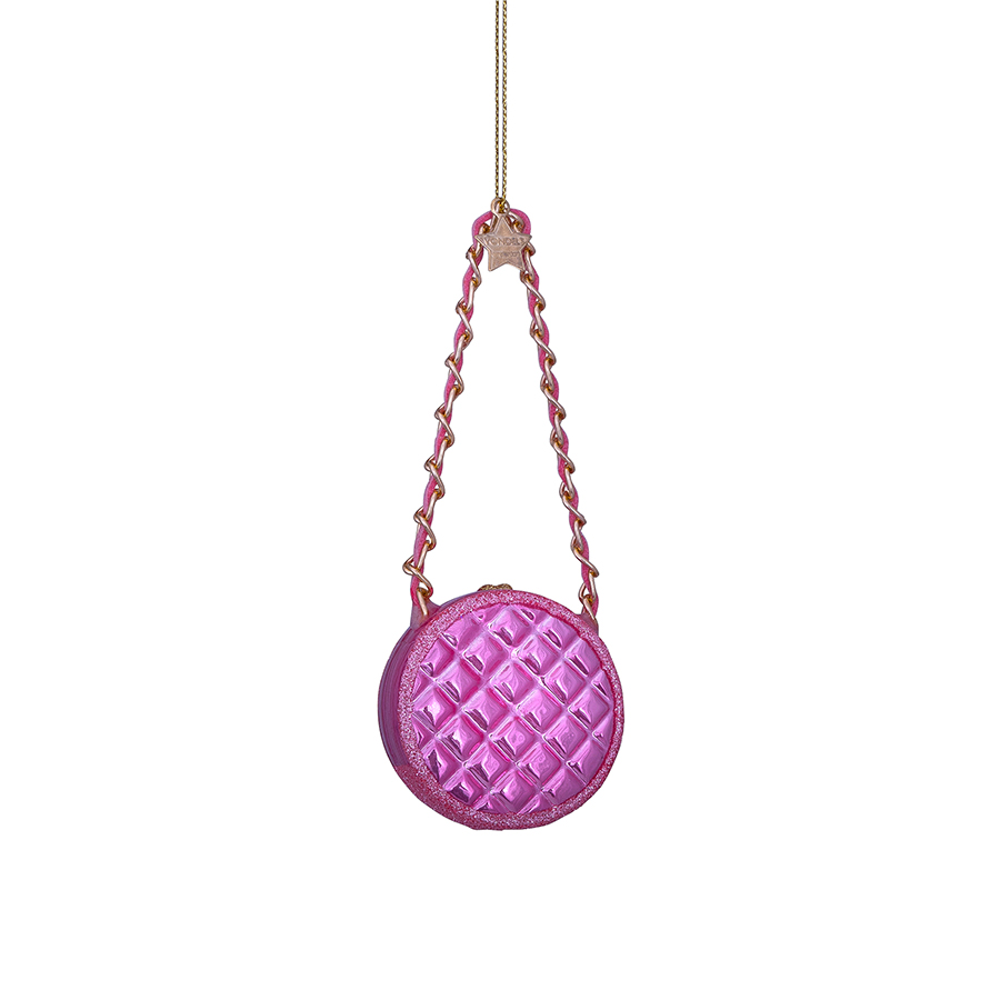 캐리마켓 -  [본델스] Ornament glass mid pink round fashion bag H5.5cm