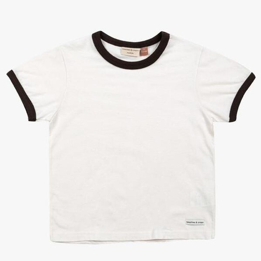 캐리마켓 -  [비치스앤크림]비치스 링거 티셔츠-브라운(Beaches Ringer T-shirt, Brown)