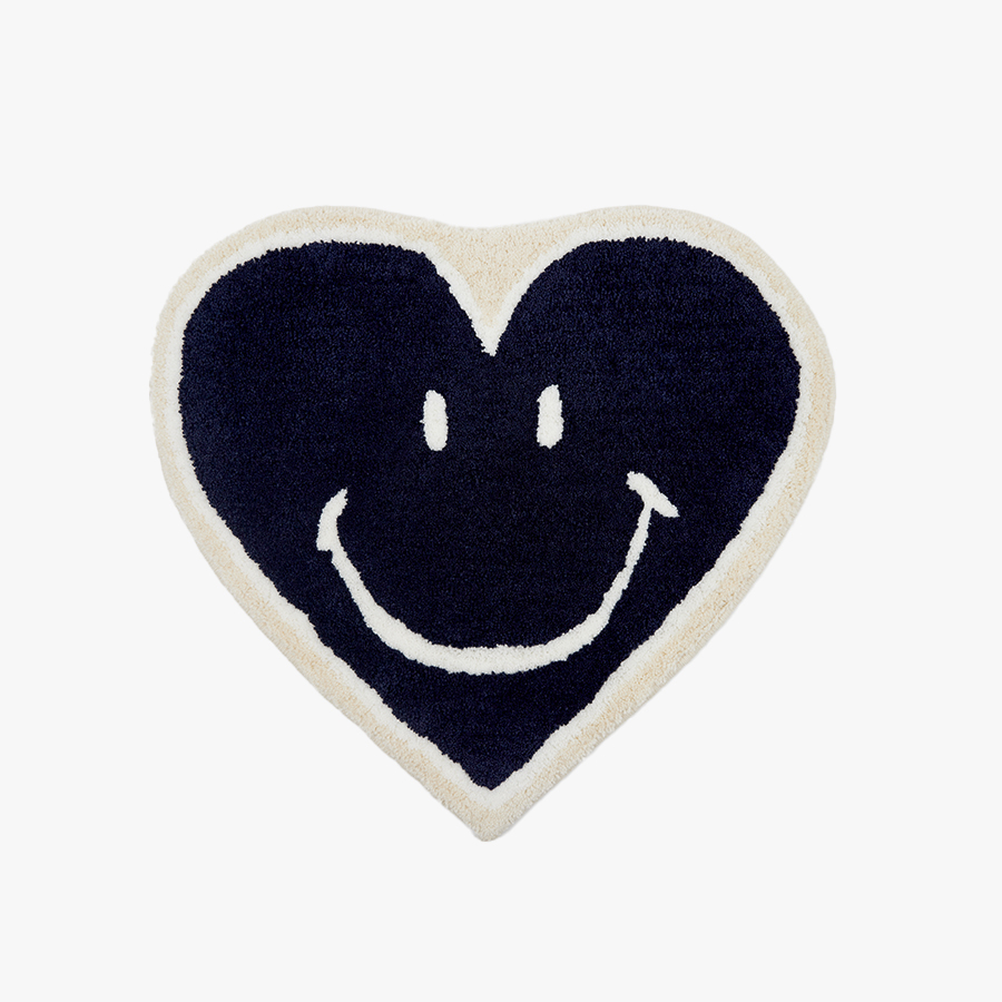 캐리마켓 -  [세컨랩] HEART SMILE RUG MAT NAVY