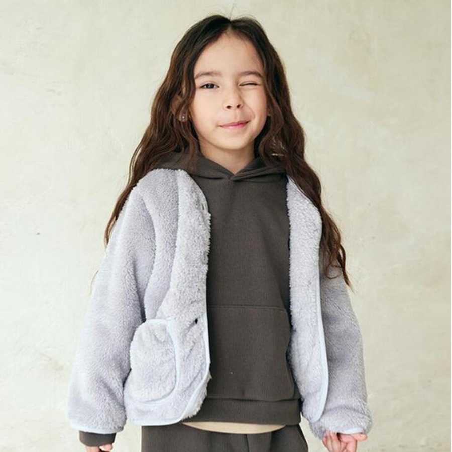 캐리마켓 -  [비치스앤크림] 라인 양털 자켓-그레이(Line wool jaket, gray)