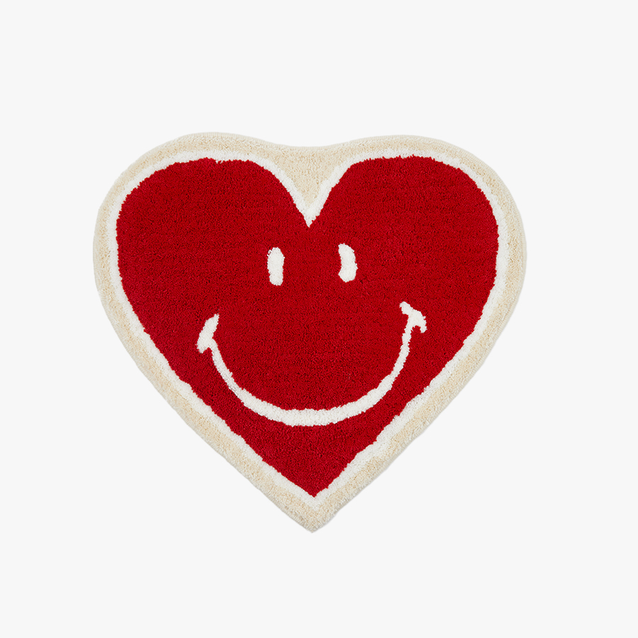 캐리마켓 -  [세컨랩] HEART SMILE RUG MAT RED