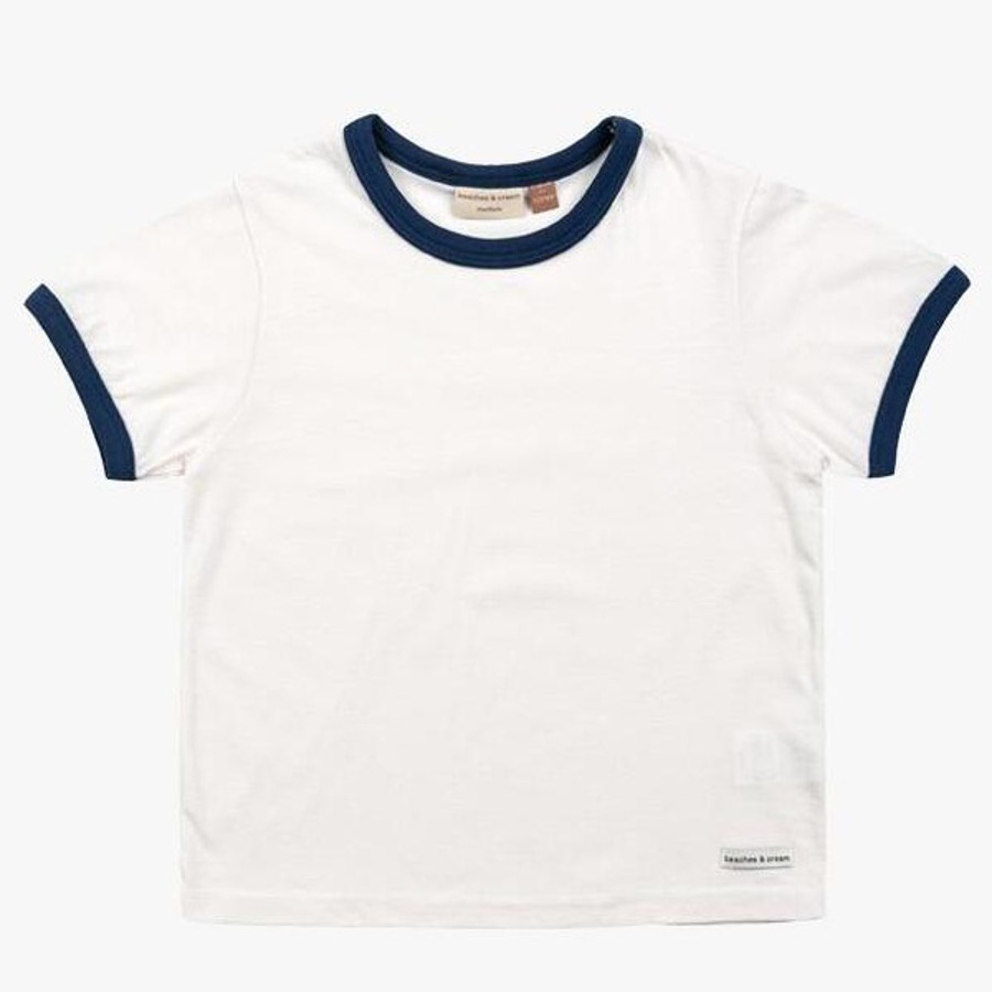 캐리마켓 -  [비치스앤크림]비치스 링거 티셔츠-블루(Beaches Ringer T-shirt, Blue)