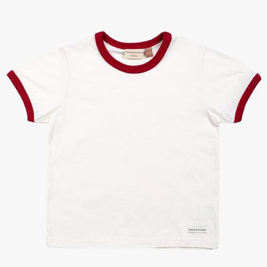 캐리마켓 -  [비치스앤크림]비치스 링거 티셔츠-레드(Beaches Ringer T-shirt, Red)