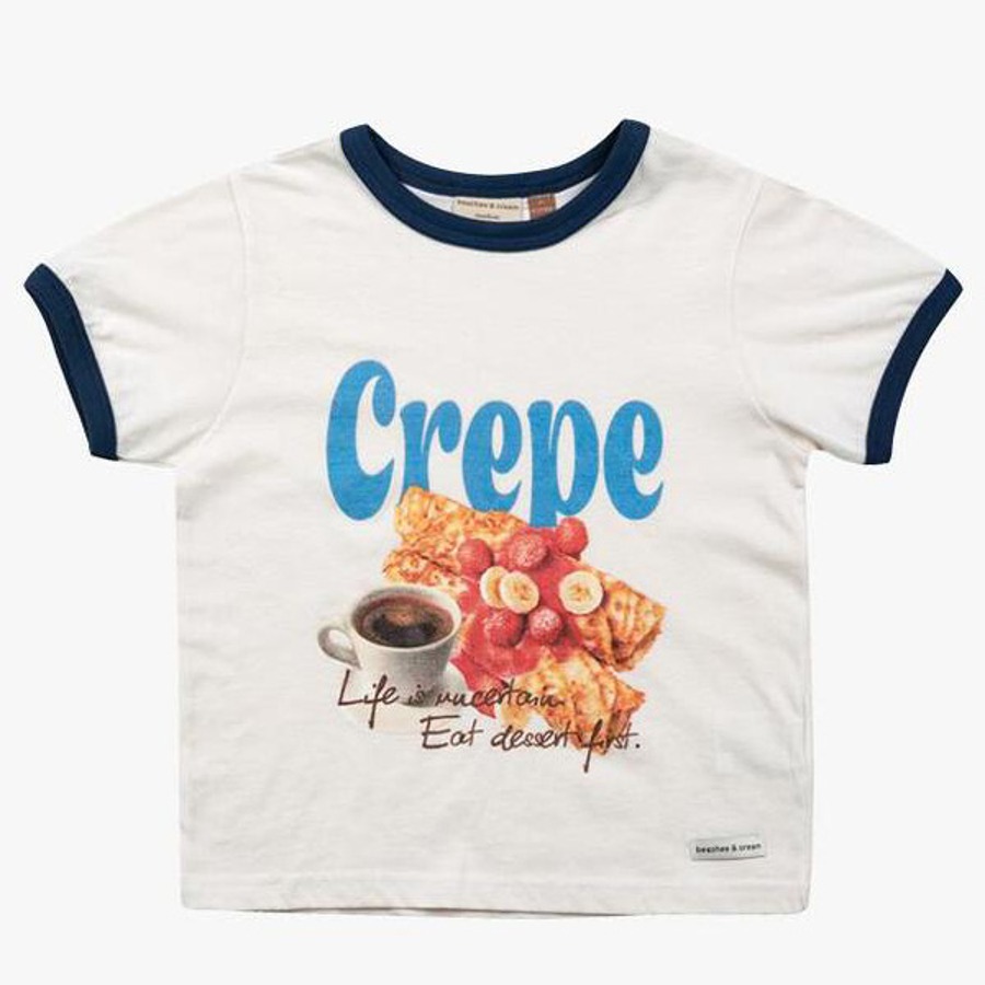 캐리마켓 -  [비치스앤크림]비치스 푸디 그래픽 링거 티셔츠-블루(Beaches Foodie Graphic Ringer T-shirt, Blue)