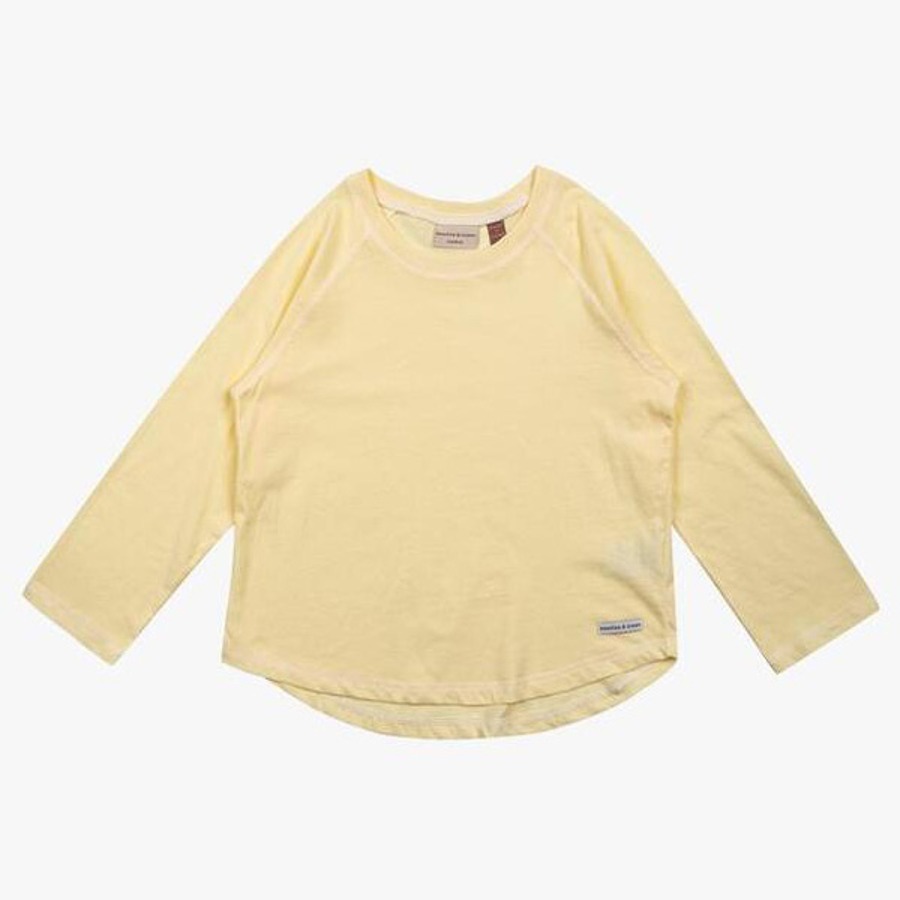 캐리마켓 -  [비치스앤크림]스티치 레글런 긴팔 티셔츠-레몬(Stitch Reglan Long Sleeve T-shirt, Lemon)